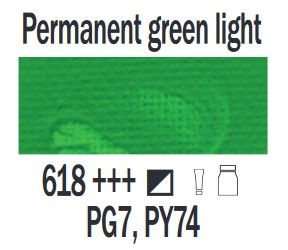 Farba akrylowa ArtCreation Talens 200 ml Pernament green light nr 618